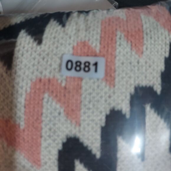 Boho Aztec Print Poncho Sweater by Melrose and Market, One Size, V-Neck Fringe - Picture 7 of 7